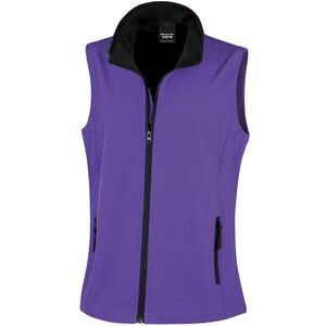 Result Womens/Ladies Core Printable Soft Shell Bodywarmer / Purple/Black